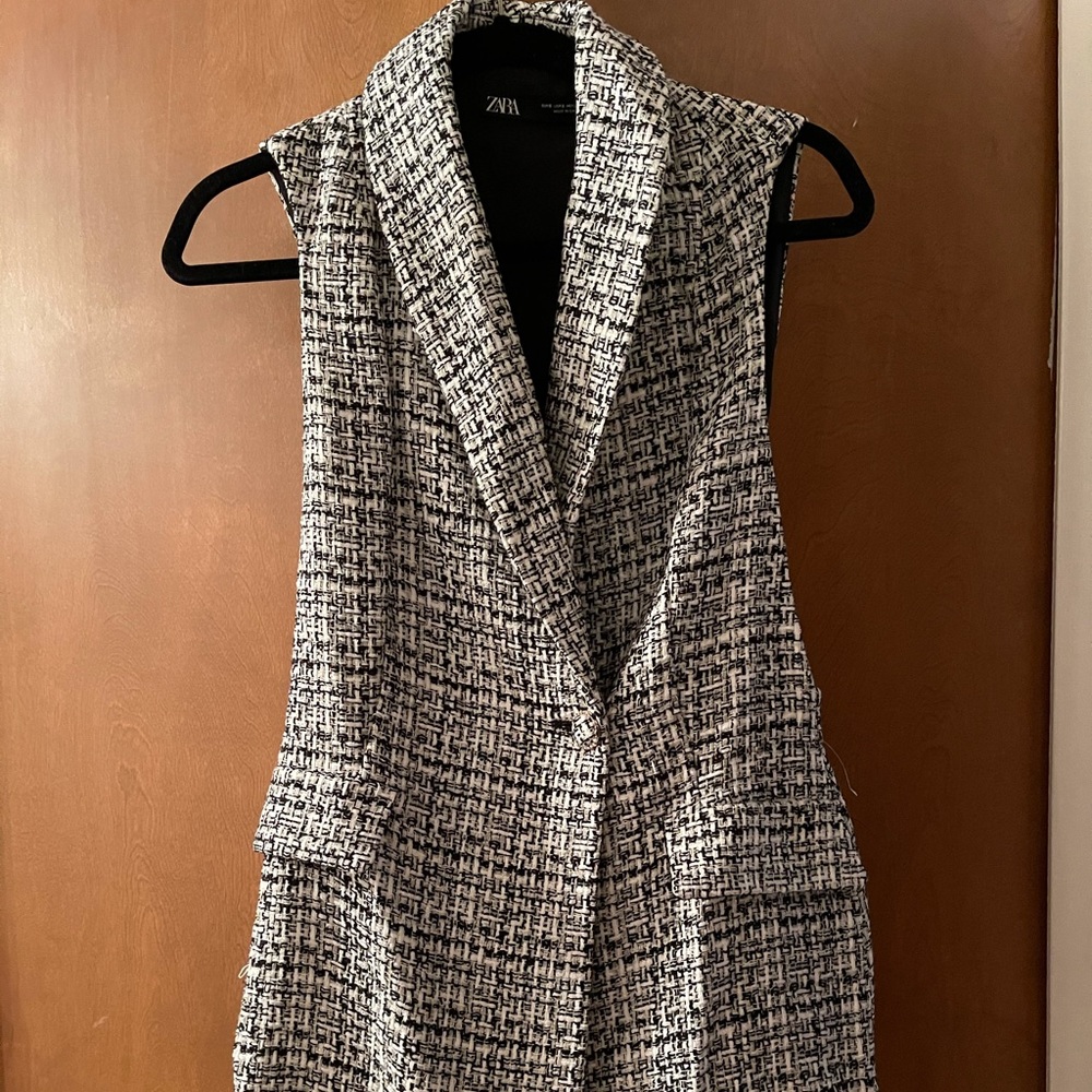 Zara tweed black and white romper